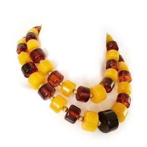 Vintage Butterscotch + Tortoise BAKELITE necklace